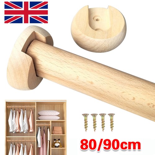 Wooden wardrobe rod rail - wooden,
