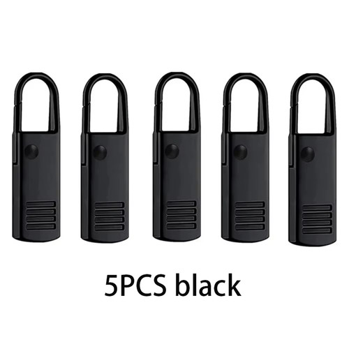5pcs black detachable zipper - black,
