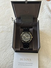 Bulova Marine Star Diamond Gold And Black