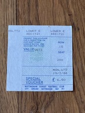 TICKET 1987/88 Nottingham