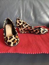 Zara Women's Leopard Print Wedge Heel Court Shoes Size 36 (Size 3)