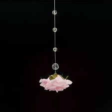 10x Rose Flower Glass Bead