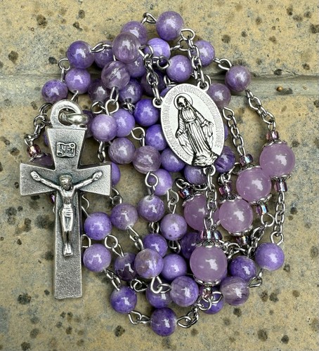 Rosary handmade lilac - in,