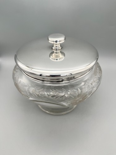 George engraved glass bowl - engraved,