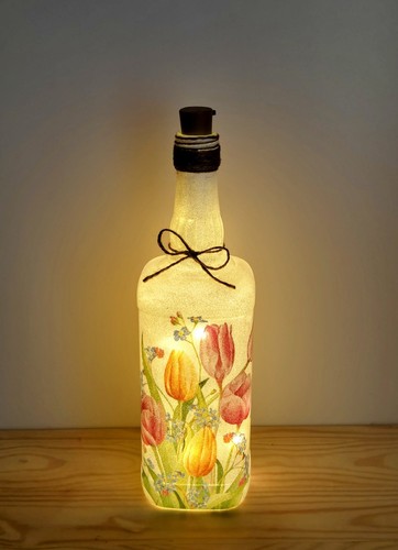 Tulips glass lamp bottle