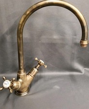 PERRIN & ROWE AGED BRASS MONO MIXER TAP IDEAL BELFAST SINK, FULLY REFURBISHED 