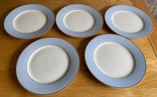 5 Doulton “Bruce Oldfield 2004” Powder Blue Dinner Plates
