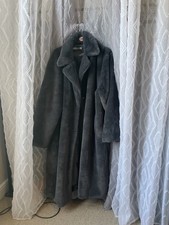 Faux fur velvet soft long coat beautiful grey colour 18-22 new without tags 