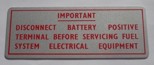 Important disconnect battery - disconnect,