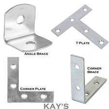 MENDING PLATES BRACES CORNER STRETCHER ANGLE TEE T BRACKETS SMALL LARGE METAL   