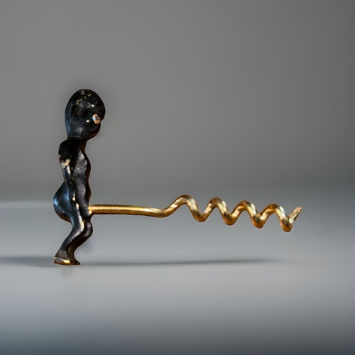 Vintage painted brass - painted, boy