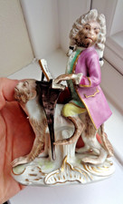 FINE ANTIQUE MEISSEN STYLE PORCELAIN MONKEY BAND SERIES FIGURE – PIANO PLAYER!