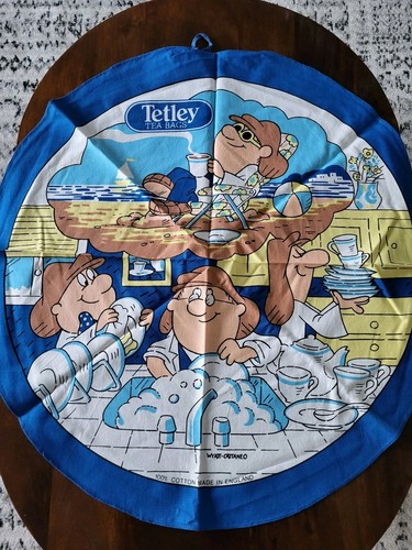 Tetley round tea towel - tetley,