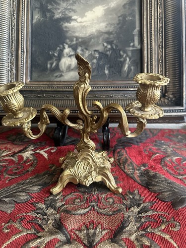 Vintage candelabra brass - candelabra,