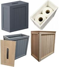 Wood Slimline Shaker Caddy Free Standing Bathroom Toilet Roll Multi Unit Storage