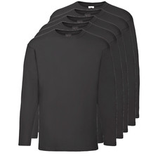 Fruit of the Loom mens long sleeve t shirt 3 or 5 pack lot 100% Cotton t-shirt