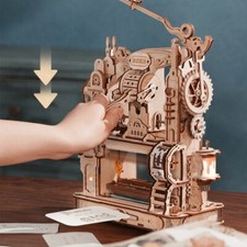 ROKR 3D DIY Wooden Puzzle LK602 Printing Press Mechanical ModelKit Toy Xmas Gift