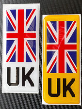 UK Front and Rear - Gel Domed Number Plate Badges/Decals 111x45mm