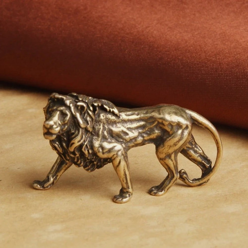 Vintage brass lion mini - lion,