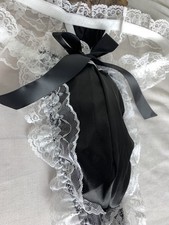 French Maid inspired XL Posing Panties with white frilly lace & Bow detailing.