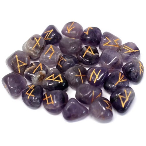 Amethyst indian runes stone - amethyst,