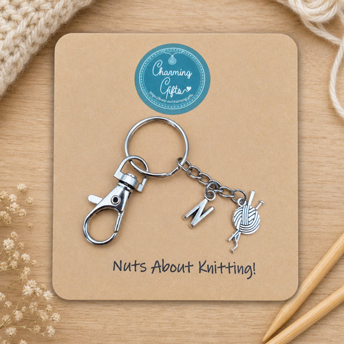 Knitting wool keyring - wool,