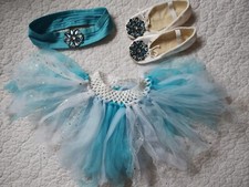 APPROX 5-6 years Blue Sparkly Ra Ra Tutu Skirt Dress Up Xmas Frozen Elsa Style