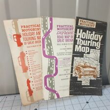 3x Practical Motorist Holiday Touring & Road Maps Vintage Retro