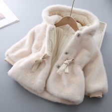 Baby Kids Girls Faux Mink Fur