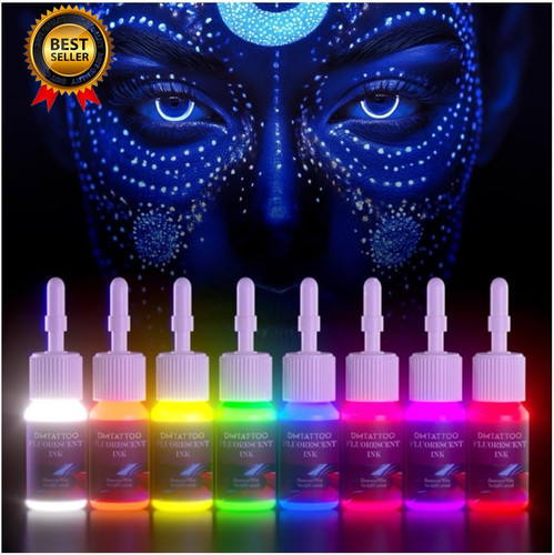 8color fluorescent tattoo ink - fluorescent,