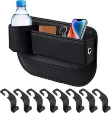 Adjustable Car Leather Cup Holder Gap Bag, Driver Storage Box... 