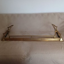 Stunning Art Nouveau Brass Extendable Fireplace Fender