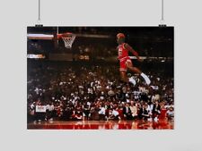MICHAEL JORDAN POSTER SLAM DUNK BASKETBALL SPORT LEGEND PRINT - A4 A3