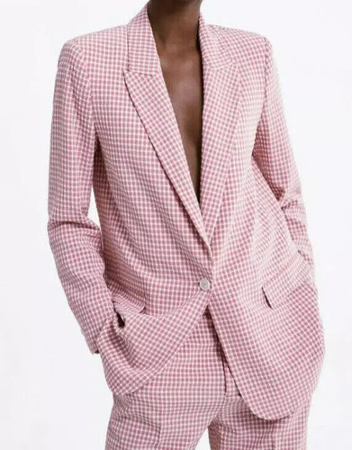 Zara pink seersucker blazer - zara,