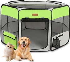 Dog Playpen, Portable Pet Play Pen for Cat, Puppies, Rabbits, Chickens, Foldabl