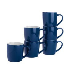 6x Coloured Coffee Mugs Modern