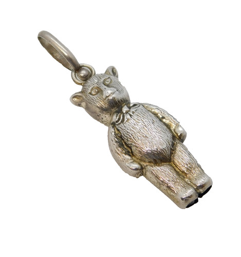 Sterling silver teddy bear - silver,