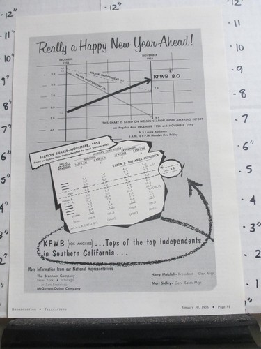 Magazine 1956 kfwb - magazine, ad