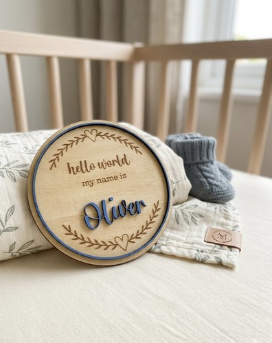 Personalized wooden baby - wooden,