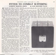 DOMESTIC MEDICINE CHESTS. SEVERAL PICTURES AND ACCOMPANYING TEXT, REMOVED FROM A