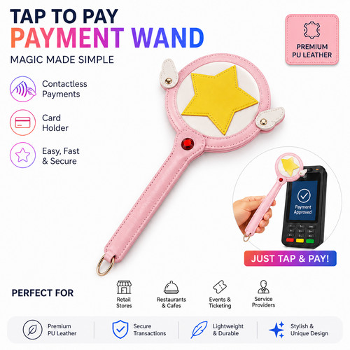 Cute star wand card holder - star, tap