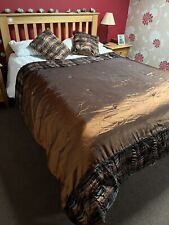 NEXT Large Throw And 2 Cushion Set Twist Plea Chocolate Bedspread 165cm X  240cm