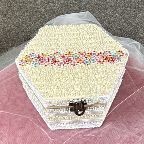 Handmade wooden hexagon white - handmade,