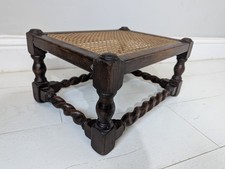 Oak footstool barley twist - oak,