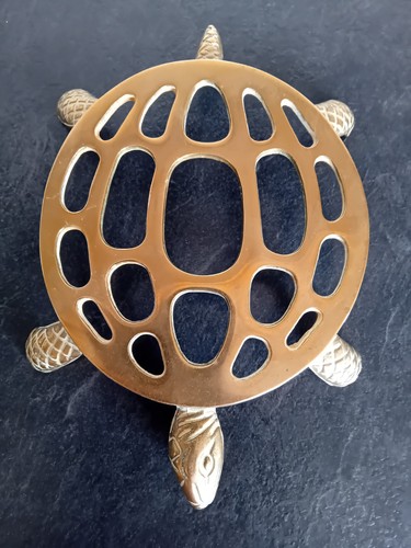 Vintage brass turtle - vintage, trivet