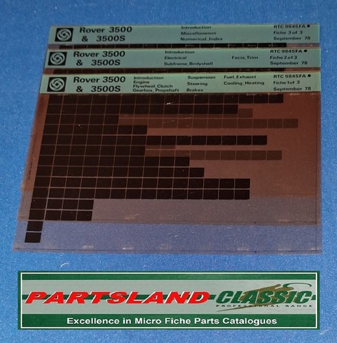 Rtc9845 parts microfiche slide - parts,