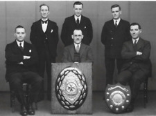 1930s Photo Lancashire & Yorkshire Railway LMS Staff Men With Trophy Shields