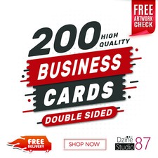 Business Cards Printed Full Colour Double Sided 200 Pack- Custom Design/Upload
