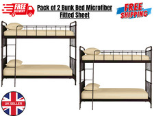 2 Pack Bunk Bed Fitted Sheets 2FT6 Small Single Microfibre 25cm Deep Bedding UK