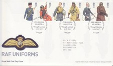 GB Stamps First Day Cover Military Uniforms RAF, Pilot, gunner, wings SHS  2008